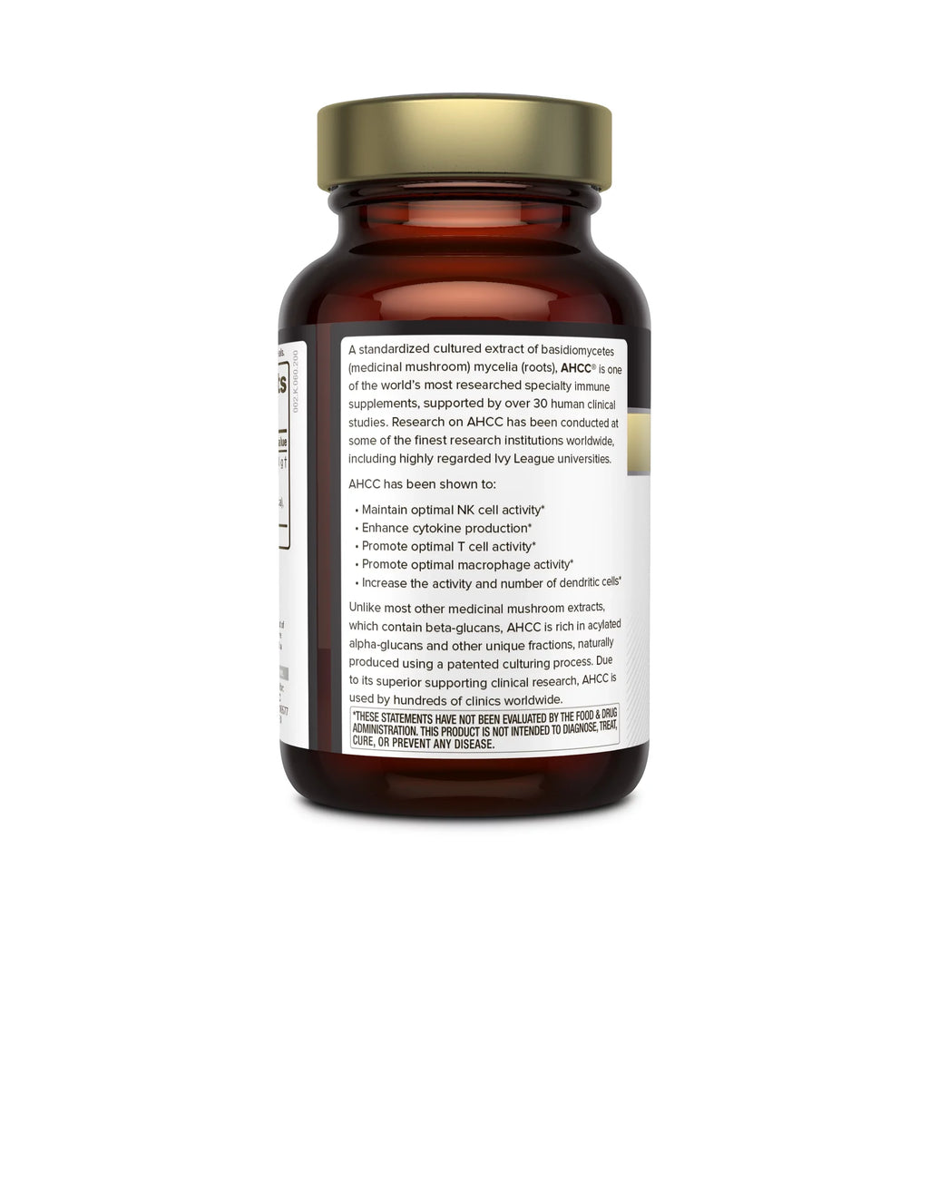 Premium Kinoko Gold AHCC Sizeupplement–500mg of AHCC per Capsule–Sizeupports Immune Health, Liver Function, Maintains Natural Killer Cell Activity & Enhances Cytokine Production–60 Veggie Capsules