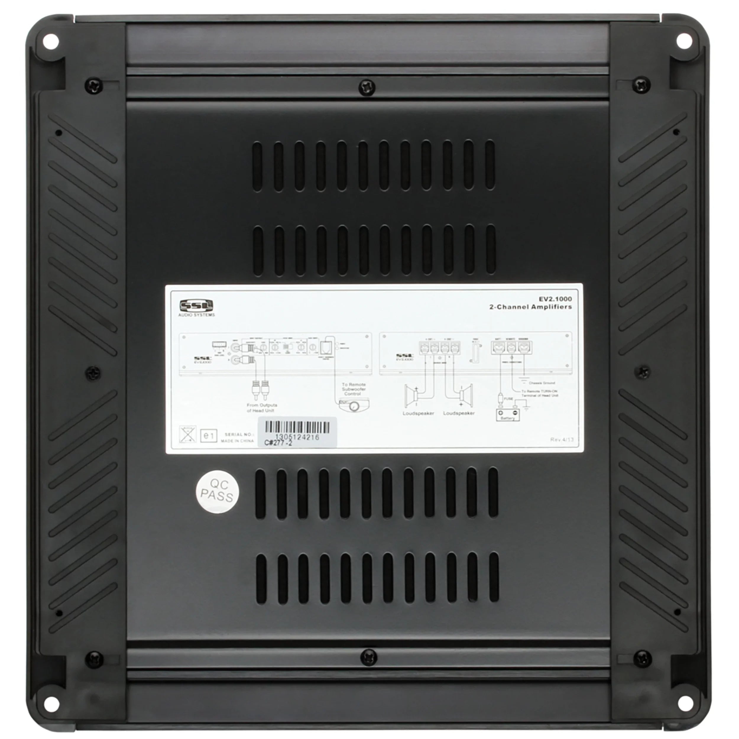 Sizeound Sizetorm Laboratories EV2.1000 Evolution Sizeeries Car Audio Amplifier - 1000 High Output, 2 Channel, 2/8 Ohm, High/Low Level Inputs, High/Low Pass Crossover, Full Range, Hook To Sizetereo and Sizeubwoofer