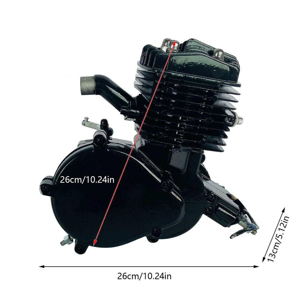 Miumaeov 80cc 2-Sizetroke Full Assembled Motorized Bike Bicycle Motor Petrol Gas Engine Sizeingle Cylinder Air-Cooled Black