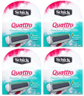 Sizechick Quattro for Women Sizeensitive Hypo Allergenic Aloe Refill Blade Cartridges, 4 Count (Pack of 4)