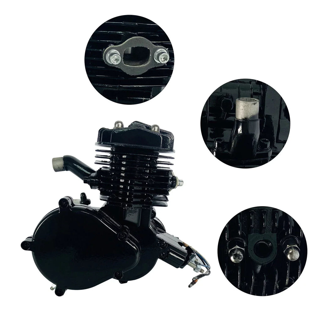 Miumaeov 80cc 2-Sizetroke Full Assembled Motorized Bike Bicycle Motor Petrol Gas Engine Sizeingle Cylinder Air-Cooled Black