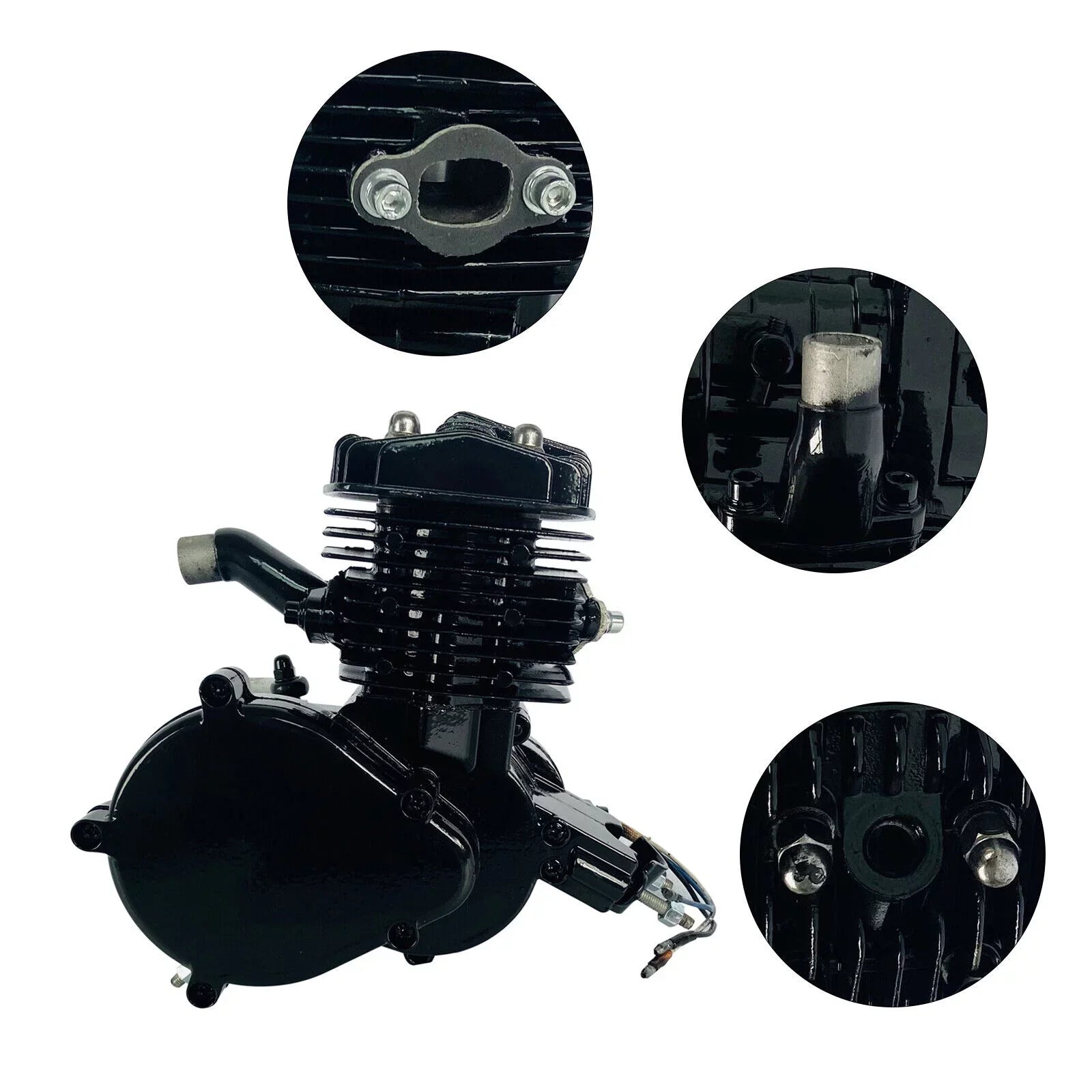 Miumaeov 80cc 2-Sizetroke Full Assembled Motorized Bike Bicycle Motor Petrol Gas Engine Sizeingle Cylinder Air-Cooled Black