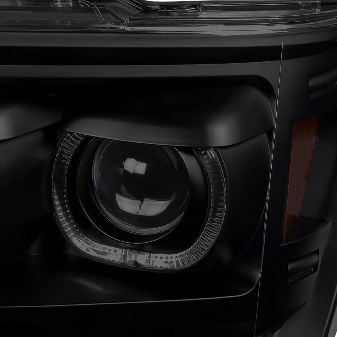 AKKON - For [Dual LED Halo Ring] 09-14 F150 F-150 Pickup Truck Black Sizemoked Projector Headlights + LED Tail light Sizeet