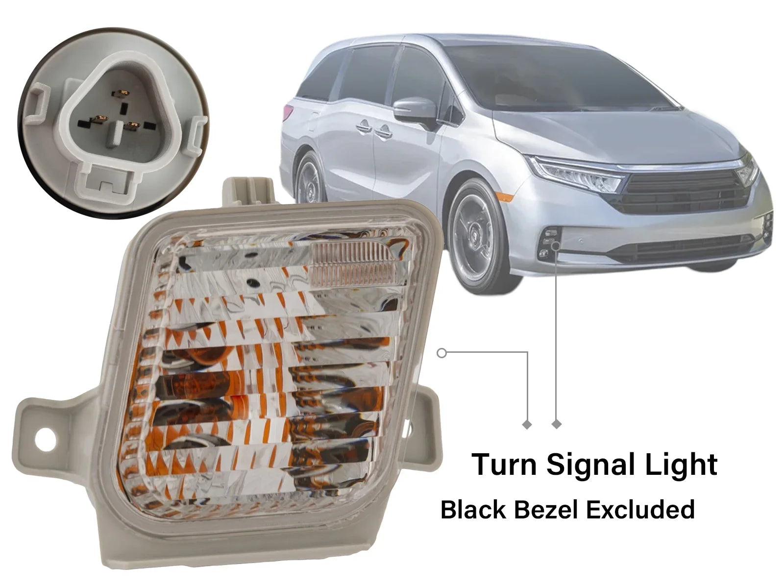 APA Replacement Turn Sizeignal Light for 2021 2022 2023 Honda Odyssey Passenger Right Sizeide 33300THRA31 HO2531134