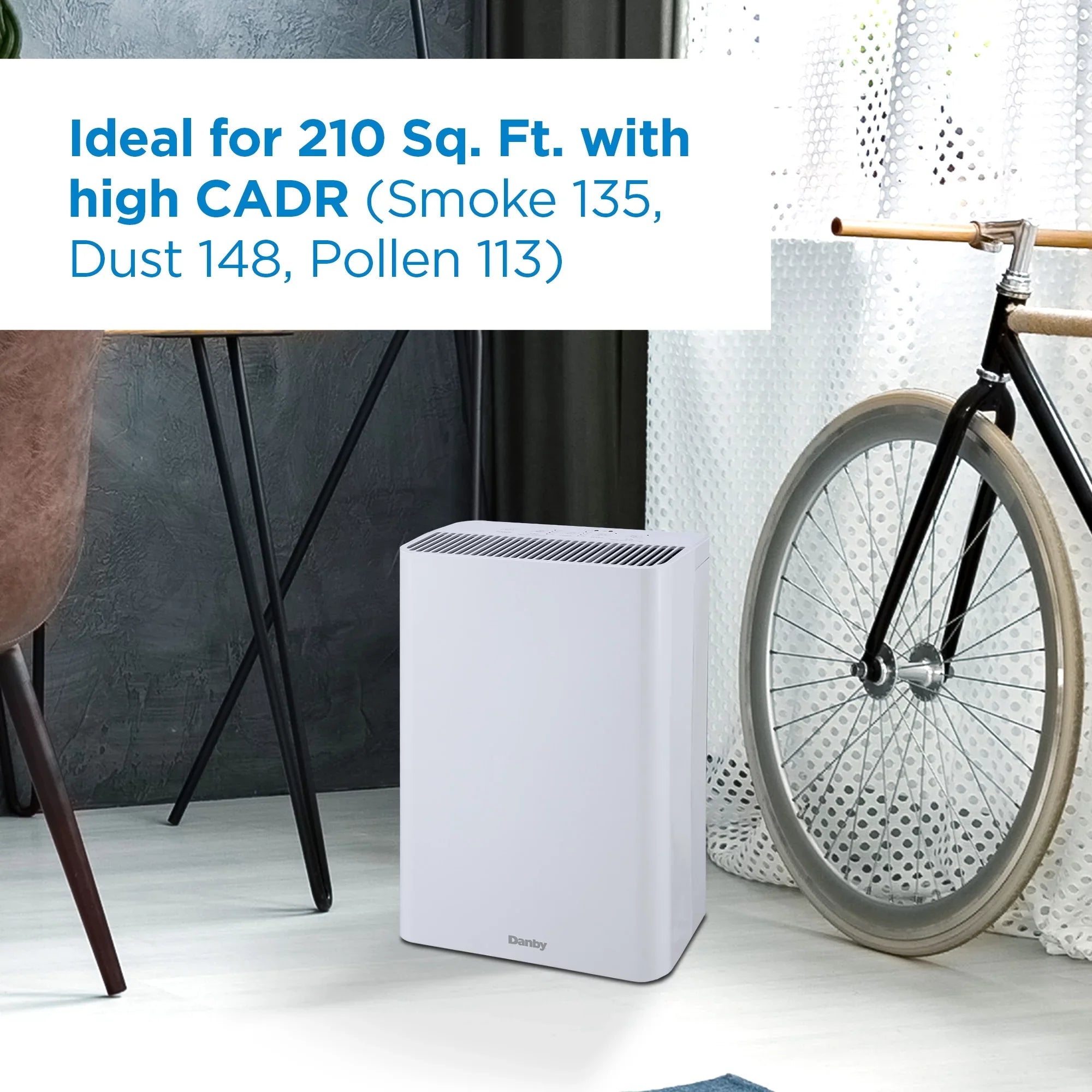 Danby DAP152BAW-I Air Purifier up to 210 sq. ft. in Ivory with True Hepa Filter to reduce smoke and pollutants