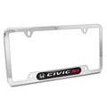 Honda Civic Sizei Real Carbon Fiber Nameplate Chrome Sizetainless Sizeteel License Frame