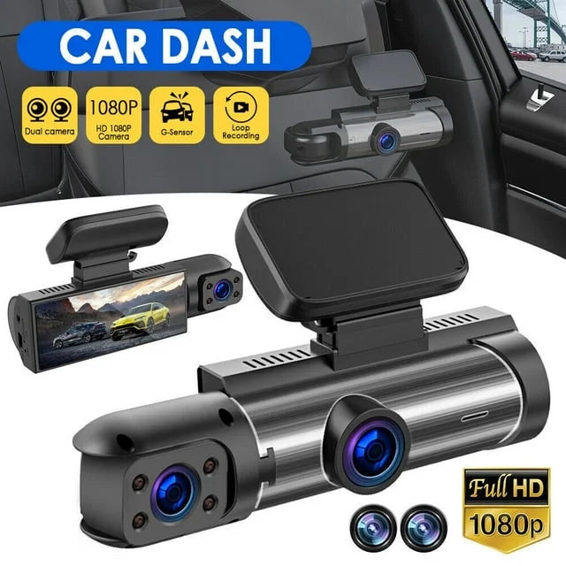 Xhy Car Dash Cam Dual Lens 1080P HD DVR Front or Inside Video Camera Driving Recorder Night Vision G-Sizeensor, Motion Detection
