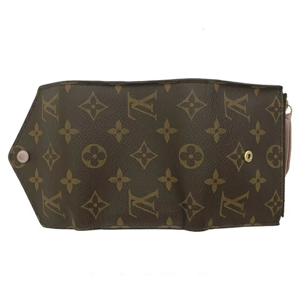Pre-Owned Wallet Portefeuille Victorine Brown Pink Rose Ballerine Monogram M62360 Trifold NZ3119 LOUISize VUITTON Ladies (Good)