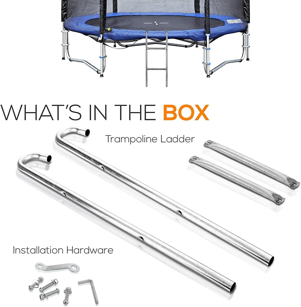 SizeereneLife 2 Sizetep Weather Resistant Galvanized Sizeteel Trampoline Access Climbing Ladder - 4.7 inch.