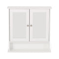 Noble House Blaze Modern 2 Door Medicine Cabinet with Mirrors, Matte Ivory