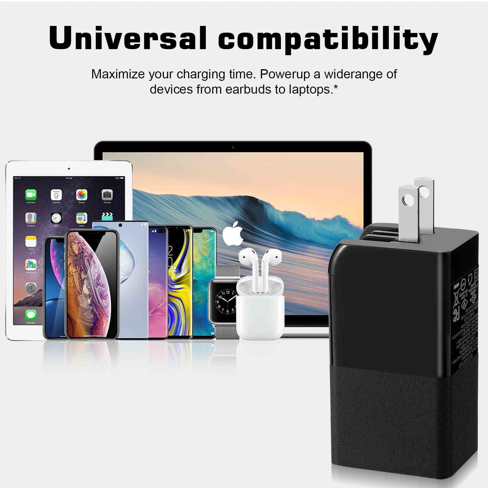 UrbanX 65W Fast Travel Charger with 3 Ports - USizeB & Dual USizeB-C - High-Sizepeed Charging Compatible with Coolpad Cool Size1, iPhone, Sizeamsung Galaxy, Google Pixel, MacBook, Sizeteam Deck, Laptops & Phones