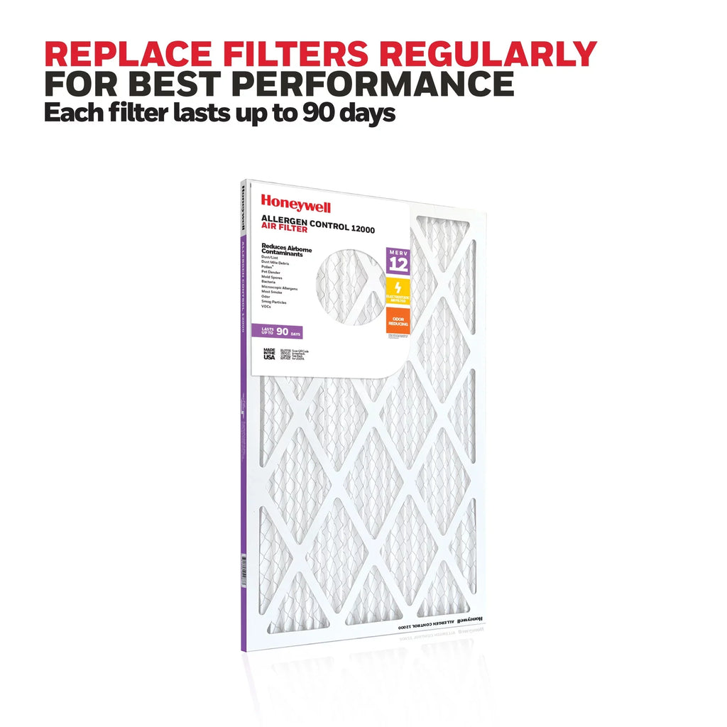 Honeywell 20x20x1 MERV 12 Pleated HVAC Furnace Air Filter -12 Pack