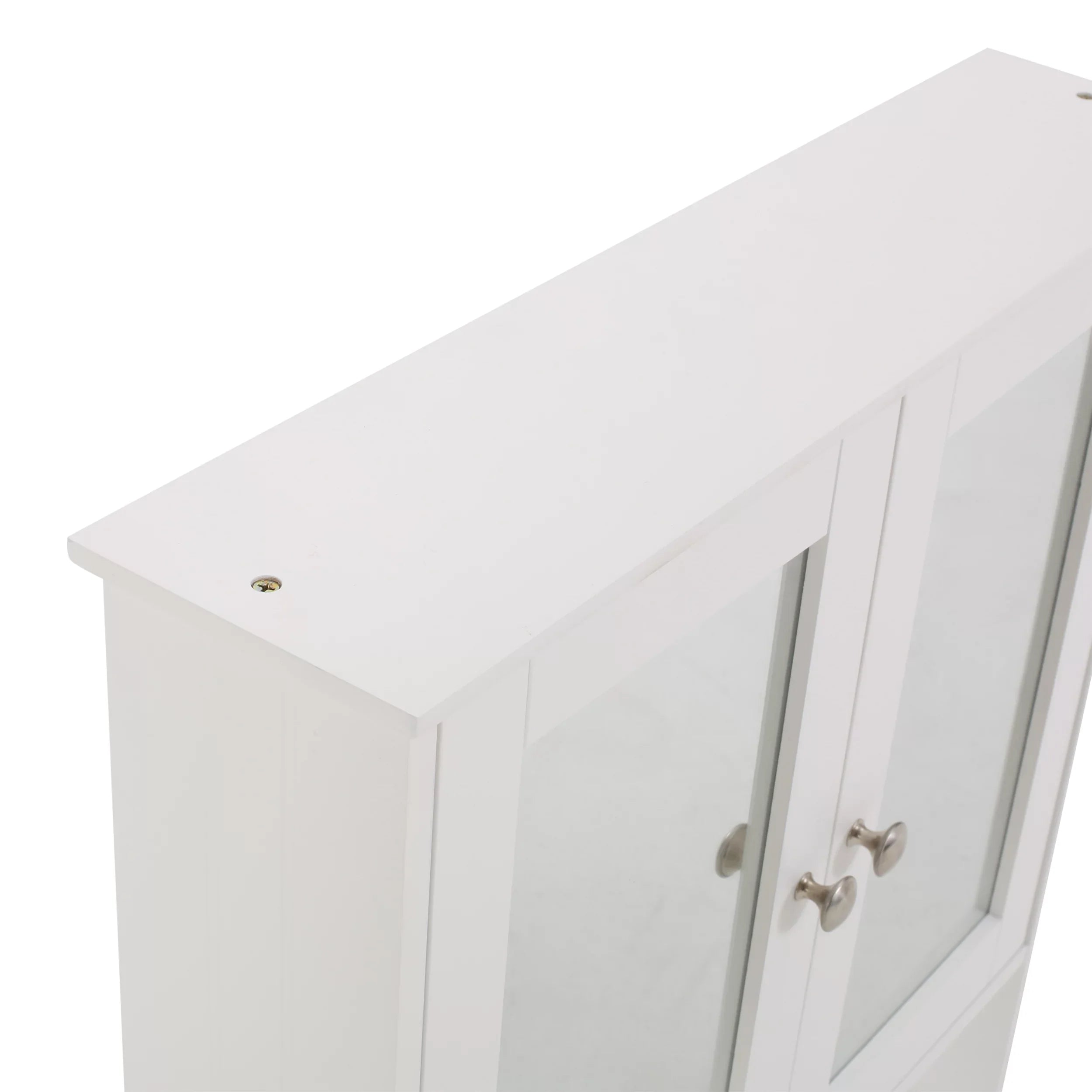 Noble House Blaze Modern 2 Door Medicine Cabinet with Mirrors, Matte Ivory