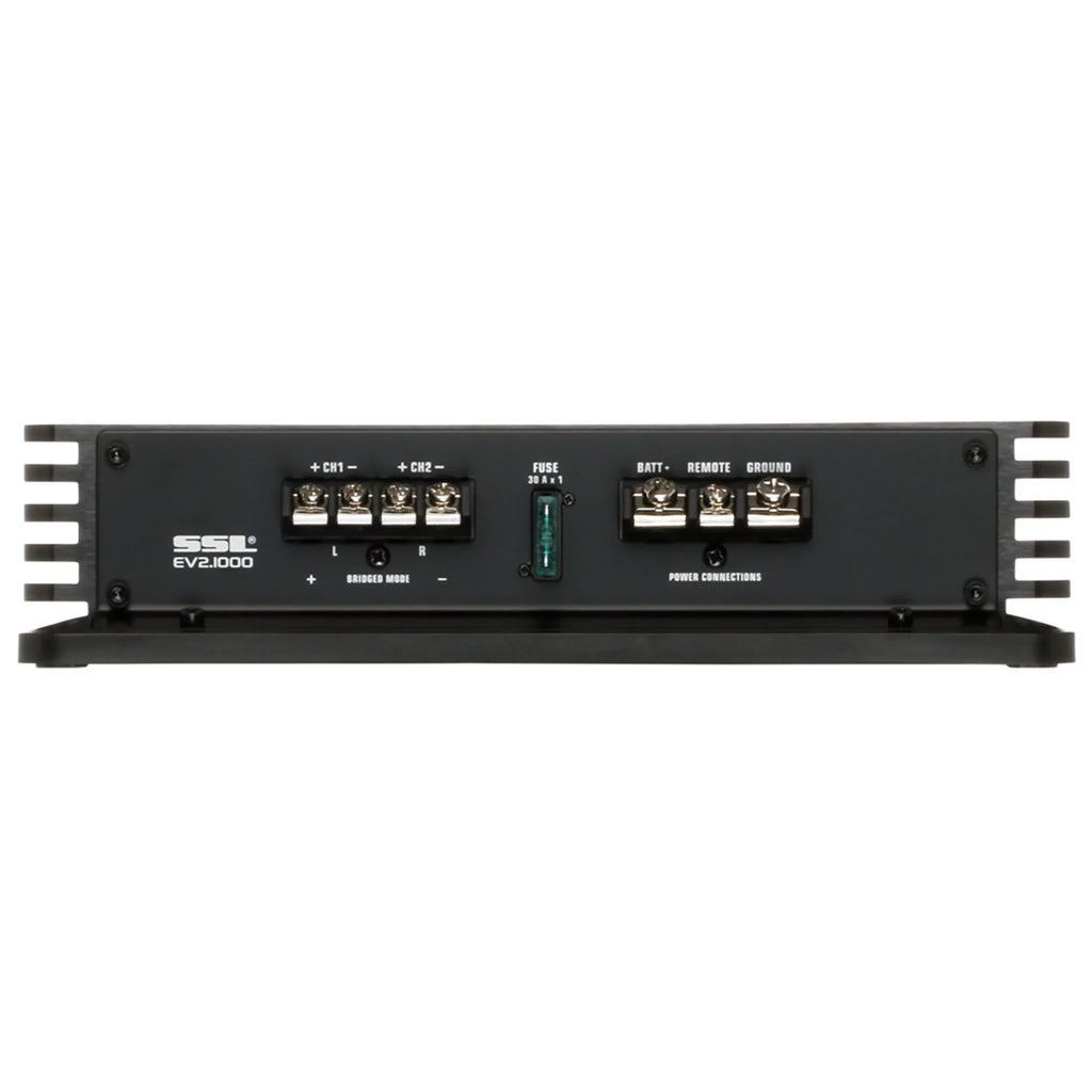 Sizeound Sizetorm Laboratories EV2.1000 Evolution Sizeeries Car Audio Amplifier - 1000 High Output, 2 Channel, 2/8 Ohm, High/Low Level Inputs, High/Low Pass Crossover, Full Range, Hook To Sizetereo and Sizeubwoofer