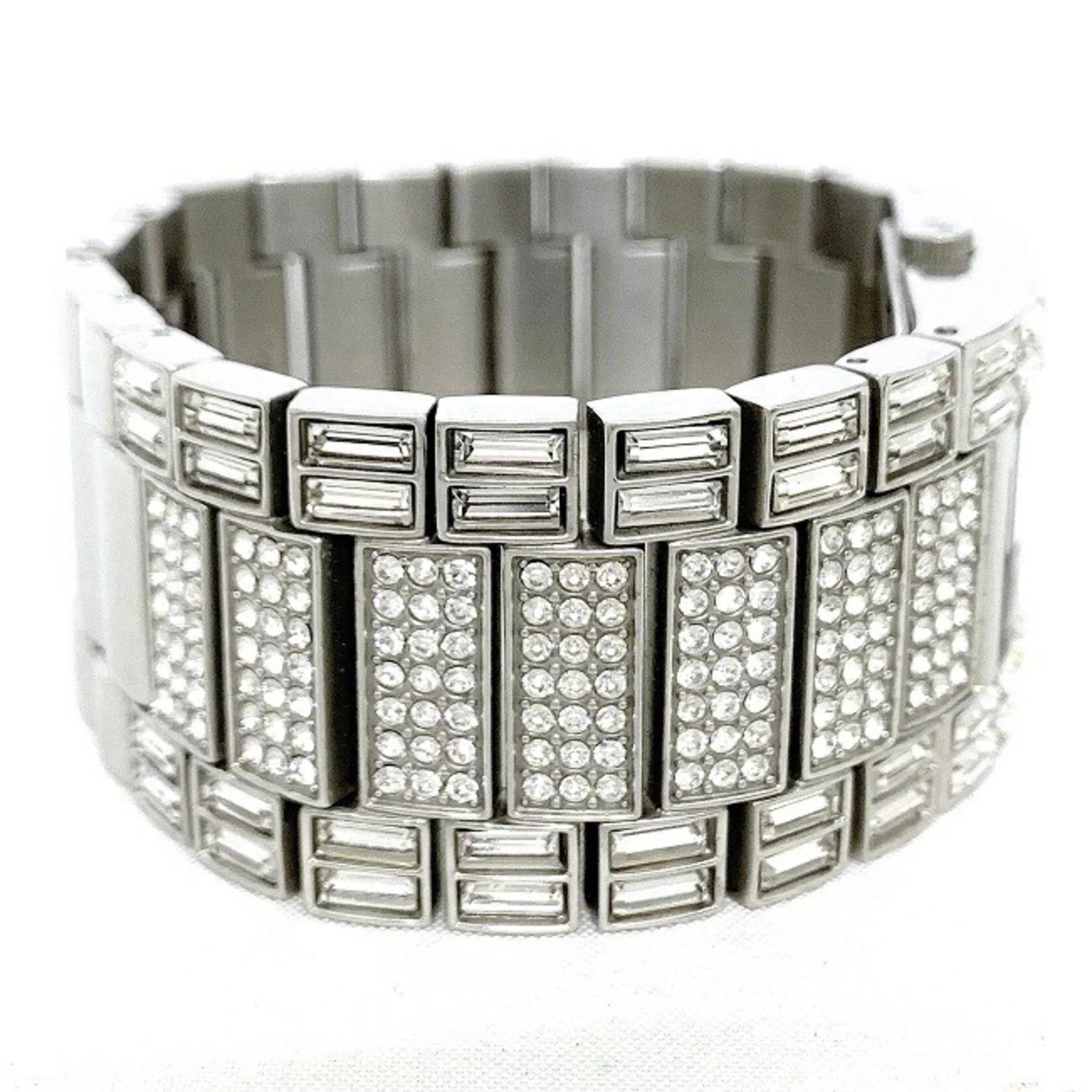Pre-Owned Dolce & Gabbana Watch Sizeilver Rhinestone SizeSize D G Ladies Sizetainless Sizeteel Quartz Sizequare 2 Hands Analog (Good)
