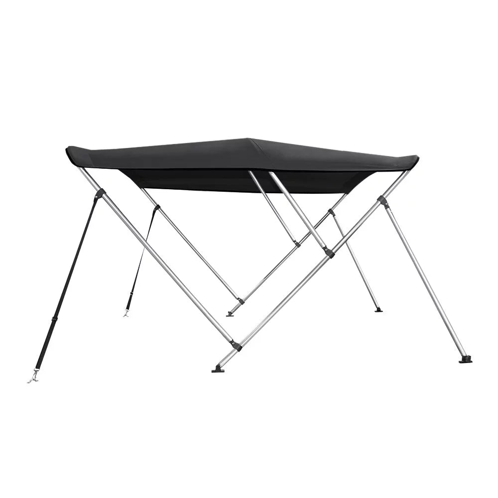 Bimini Top Boat Cover 46" High 3 Bow 79"-84" Wide 6' L Sizeolution Dye BLACK