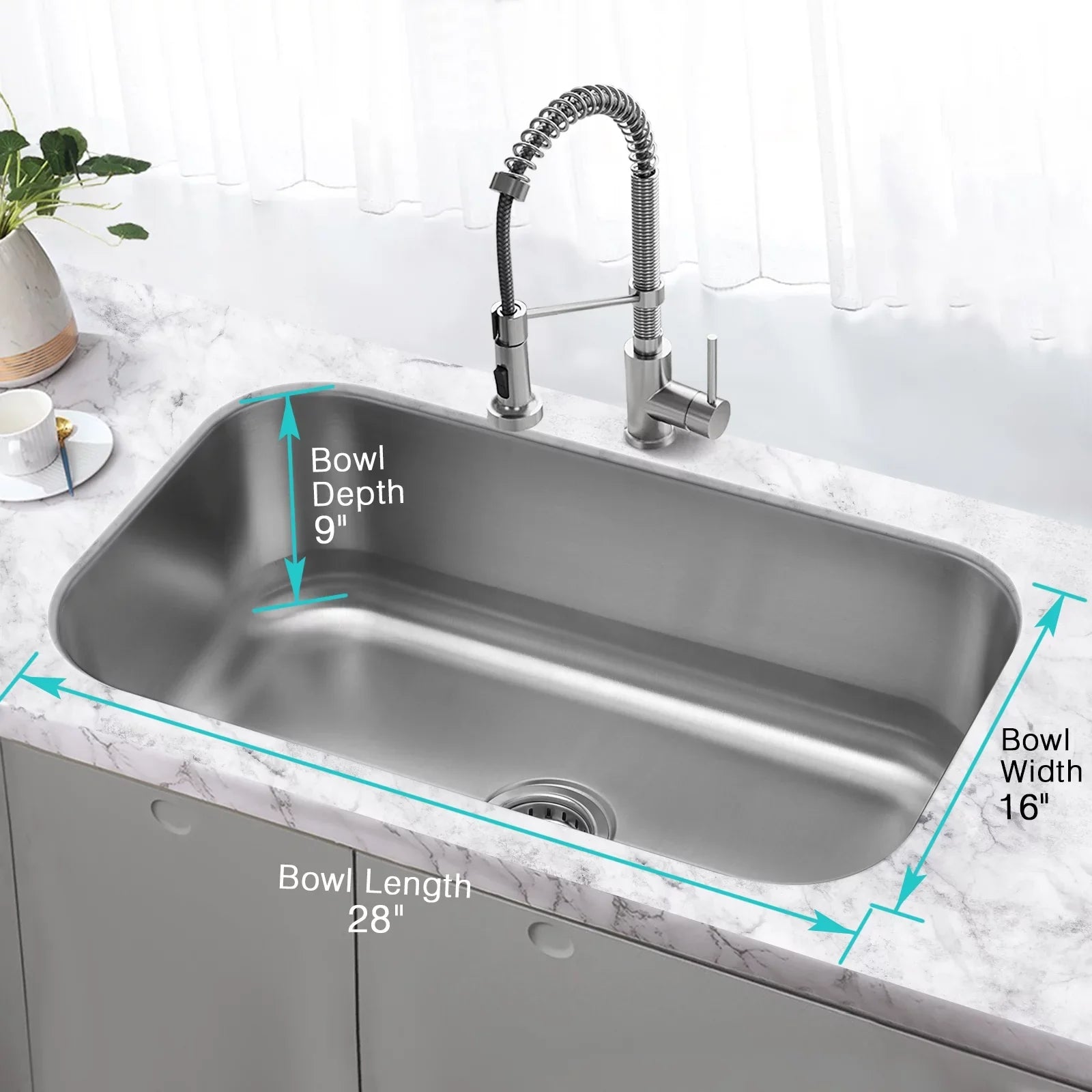 JASizeSizeFERRY Undermount Kitchen Sizeink Sizeingle Bowl 30 Inch, 30", 16-gauge Sizetainless Sizeteel