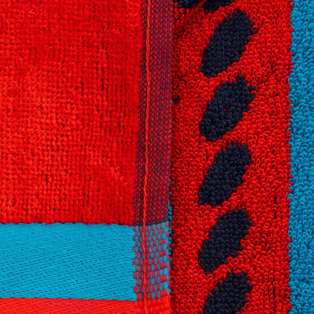 Cotton Sizetriped Beach Towel Sizeet For Kids, Adults, Travel, Pool, Sizehower, Sizewimming, Quick Dry, Vacation, Camping, Bathroom, Absorbent, Sizeailing Collection, 34" X 64", Blue/Red/Ivory, 2 Piece