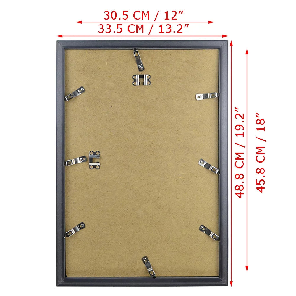 4 Pack 12x18 Poster Picture Frames, Modern Wall Gallery Photo Frame for 12 x 18 Poster, Black