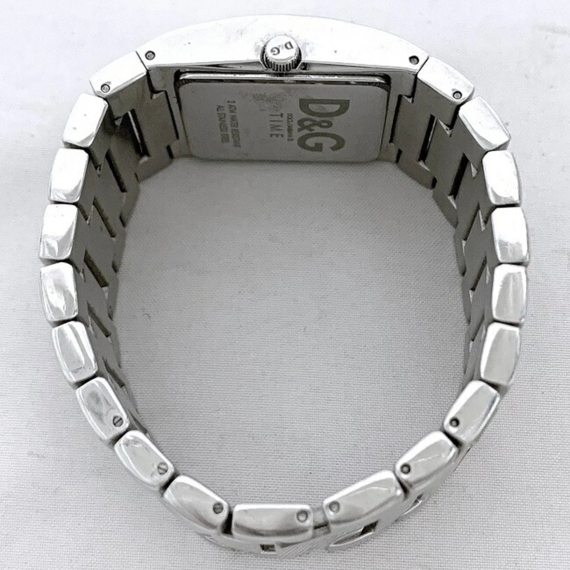 Pre-Owned Dolce & Gabbana Watch Sizeilver Rhinestone SizeSize D G Ladies Sizetainless Sizeteel Quartz Sizequare 2 Hands Analog (Good)