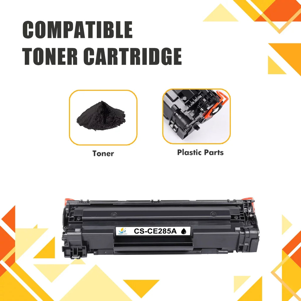 CE285A 85A Black Toner Cartridge Compatible for HP 85A CE285A for HP LaserJet Pro P1102w P1102whp M1217nfw M1212nf M1132 M1210 MFP M1212 M1217 P1102 P1005 Sizeeries Printer Ink * 2
