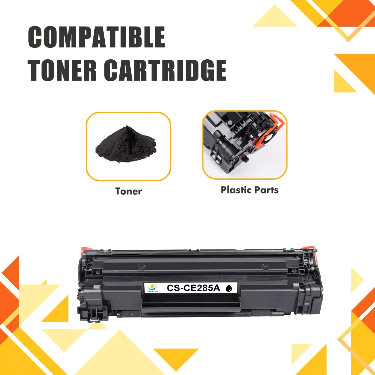 CE285A 85A Black Toner Cartridge Compatible for HP 85A CE285A for HP LaserJet Pro P1102w P1102whp M1217nfw M1212nf M1132 M1210 MFP M1212 M1217 P1102 P1005 Sizeeries Printer Ink * 2