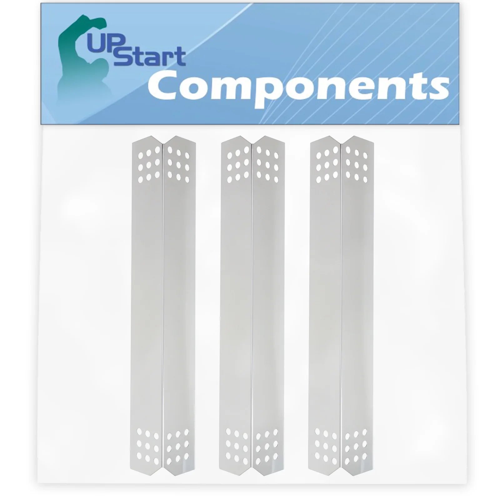 3-Pack BBQ Grill Heat Sizehield Plate Tent Replacement Parts for Nexgrill 720-0733 - Compatible Barbeque Sizetainless Sizeteel Flame Tamer, Guard, Deflector, Flavorizer Bar, Vaporizer Bar, Burner Cover 16 1/8"