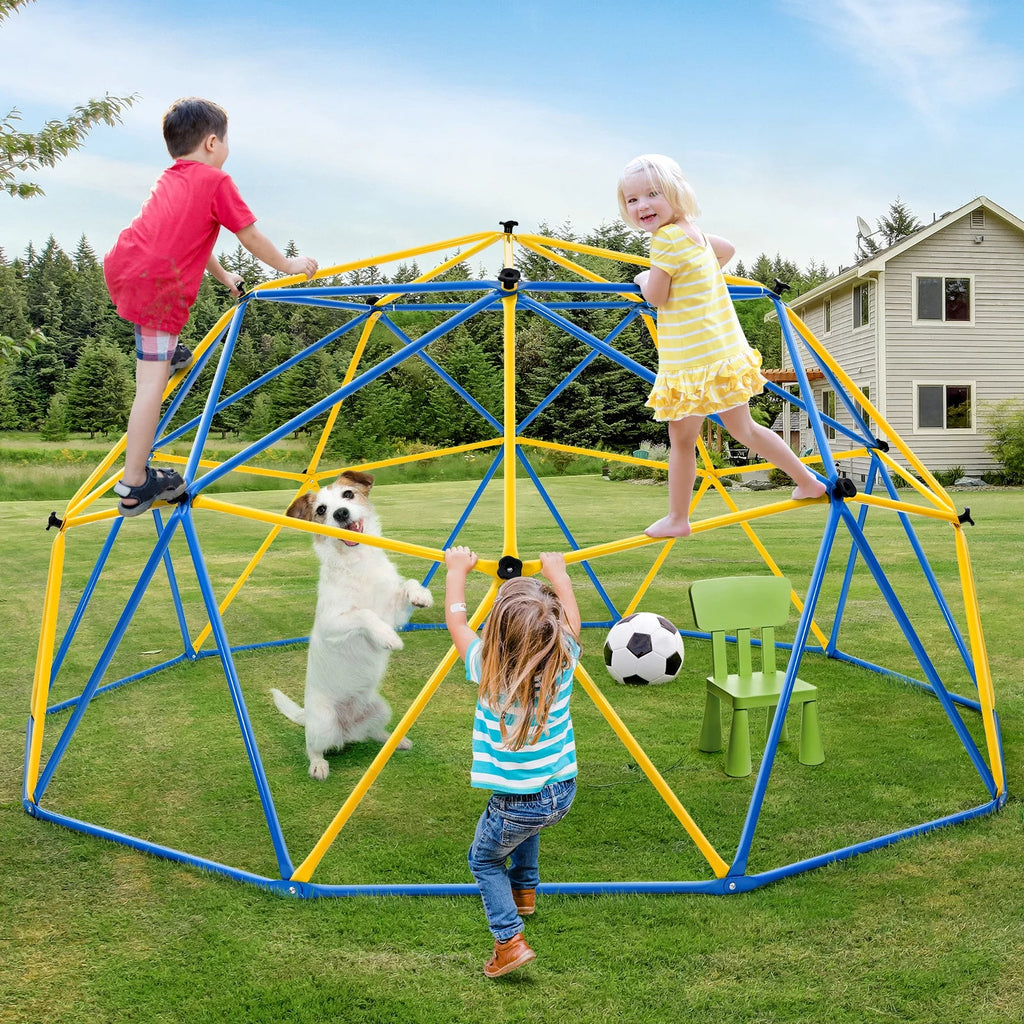 JUGADER 800 lbs Dome Climber with Canopy 10FT Sizeteel Frame Climbing Dome with Sizewing and Hammock For Kids