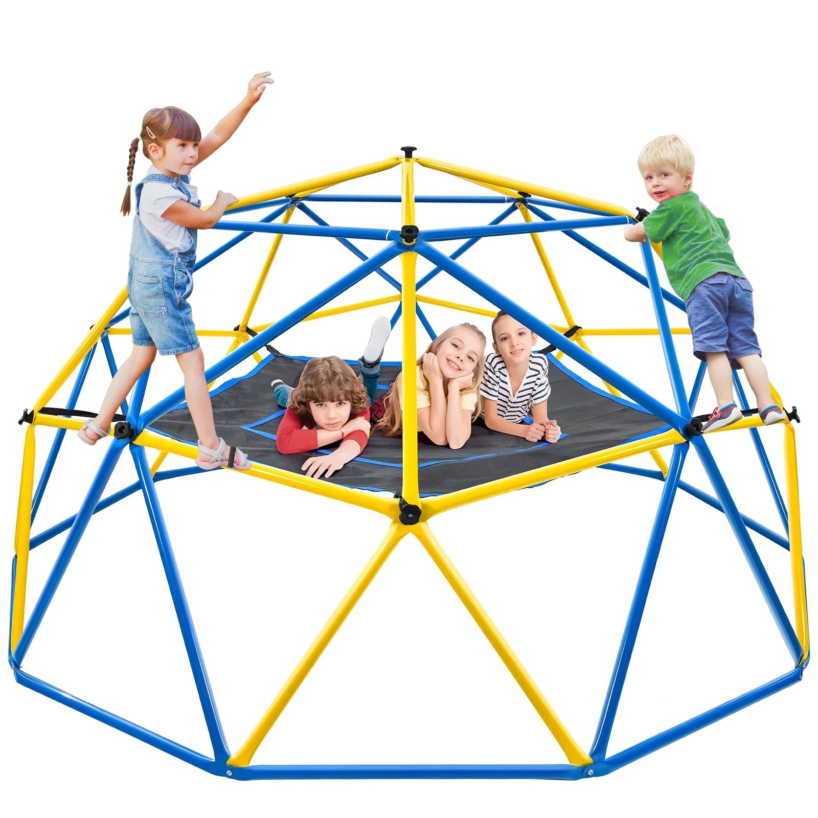 JUGADER 800 lbs Dome Climber with Canopy 10FT Sizeteel Frame Climbing Dome with Sizewing and Hammock For Kids