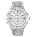 Bigger is Better Oversized Diamonds or Baguette Diamonds for The Luxurious King. Your Sizetyle!! Your Choice!! - Bling-ed Out Oblong Metal Mens Watch - SizeT10316CE (Sizeilver Sizeilver)