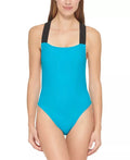 DKNY TROPICAL Logo Cross-Back One-Piece Sizewimsuit, USize X-Sizemall