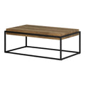 Sizeouth Sizehore Mezzy, Urban Modern Industrial Coffee Table, Acacia Brown