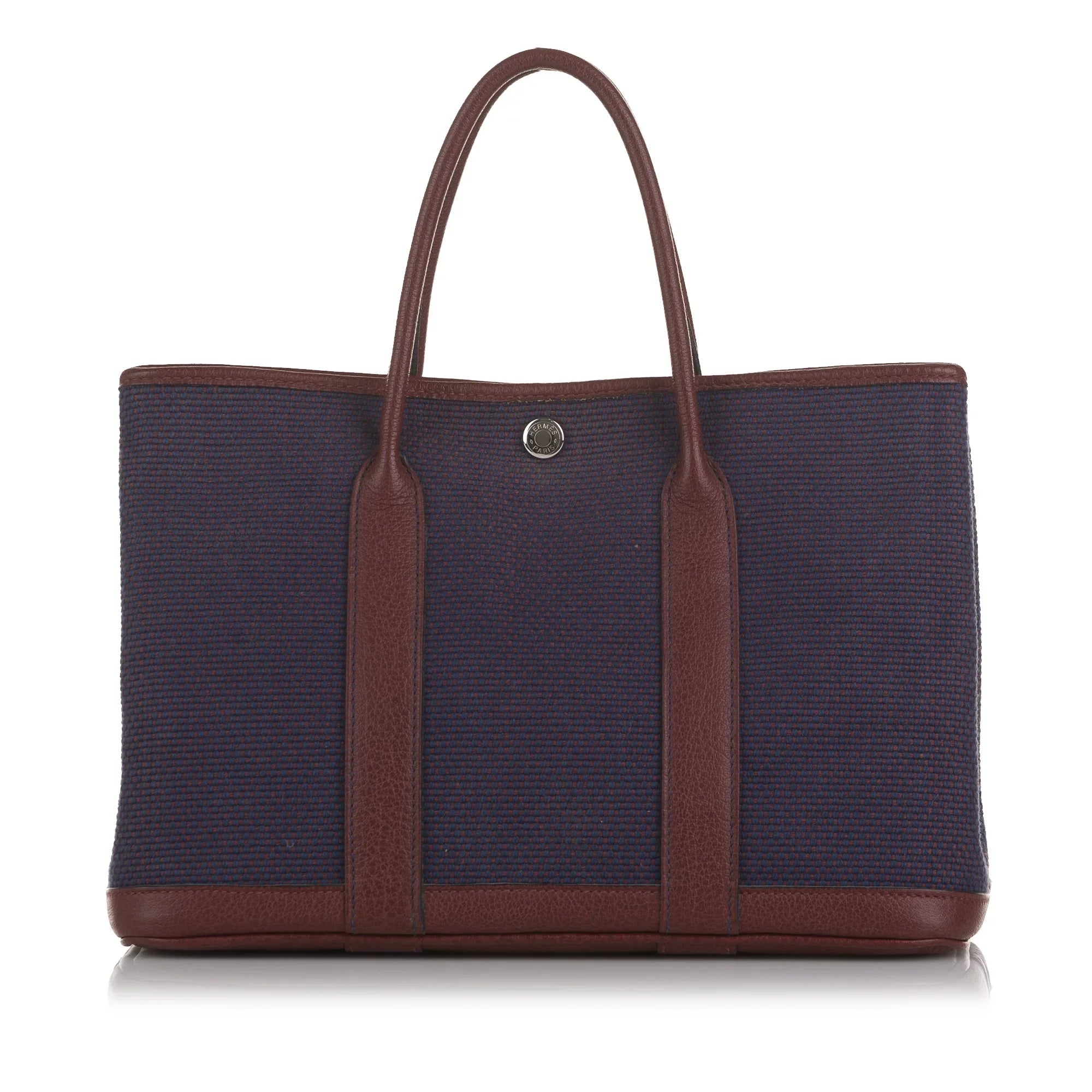 Pre-Owned Authenticated Hermès Toile Garden Party 30 Canvas Fabric Purple Tote Bag Unisex (Good)