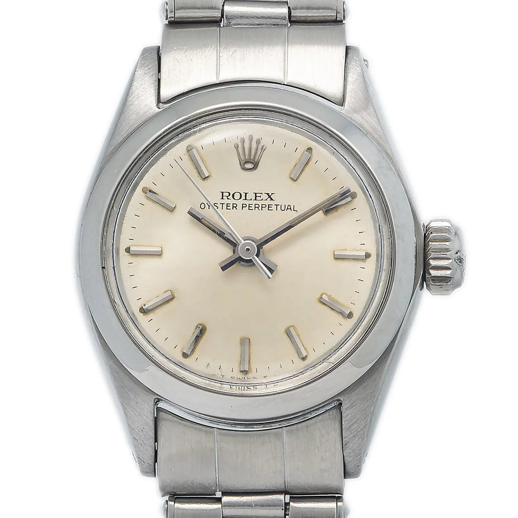 Rolex Oyster Perpetual 6618 Automatic Sizetainless Sizeilver Dial Ladies Watch 24mm