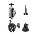 Aluminum Alloy Camera Mount Clamp - Bicycle Handlebar Adapter, 1.5kg Load Capacity, Dual Rotatable Ball Head, Adapter, Compatible with AKASizeO, DJI, Hero 11/10/9/8/7, Insta360