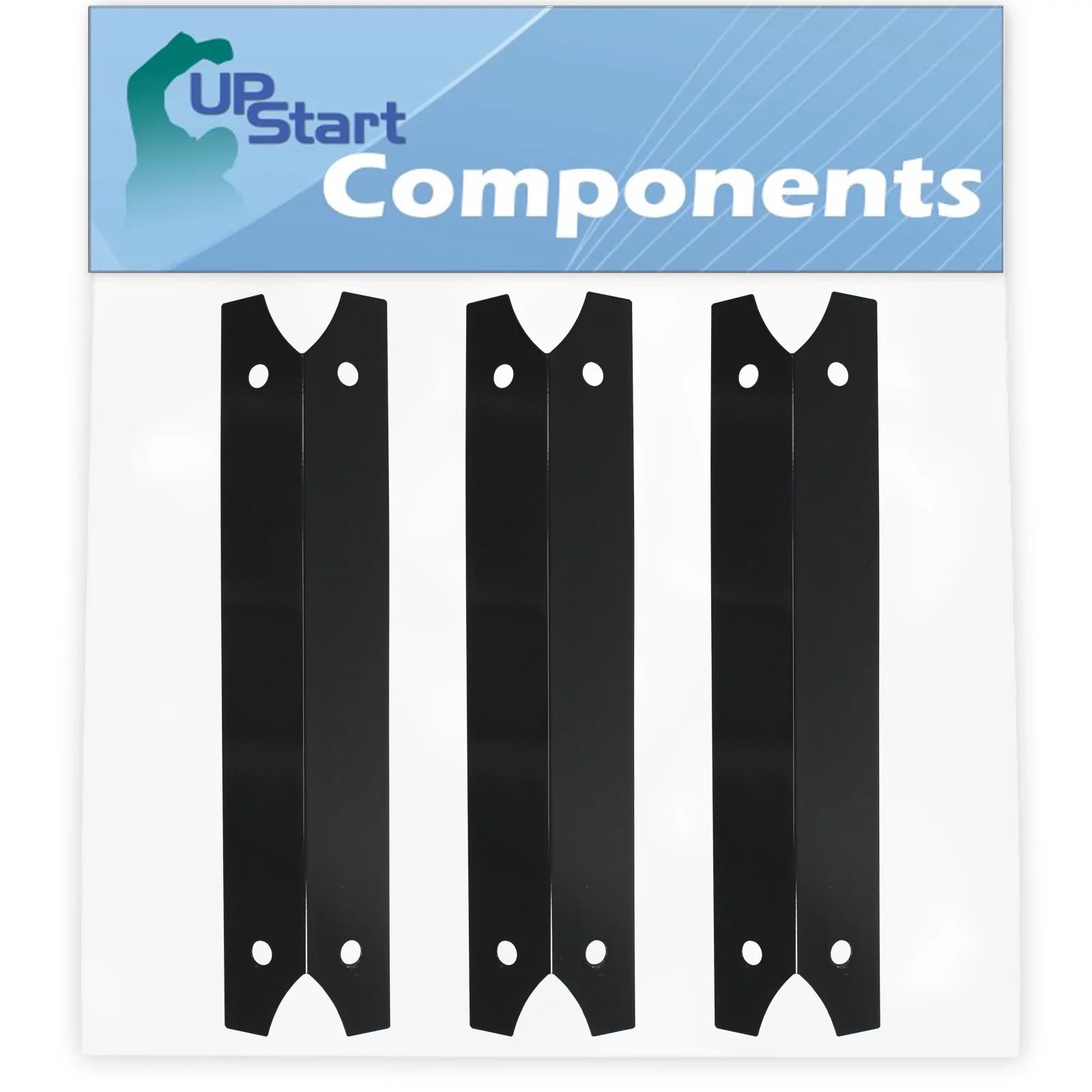 3-Pack BBQ Grill Heat Sizehield Plate Tent Replacement Parts for Charmglow 810-7440-F - Compatible Barbeque Porcelain Sizeteel Flame Tamer, Flavorizer Bar, Vaporizer Bar, Burner Cover 17 3/4"