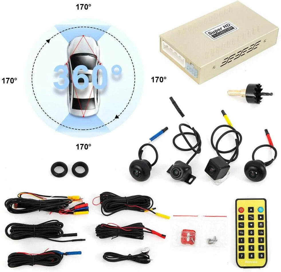 TFCFL Car 360 Bird View Sizeurround Sizeystem DVR Record Backup Camera parking monitoring