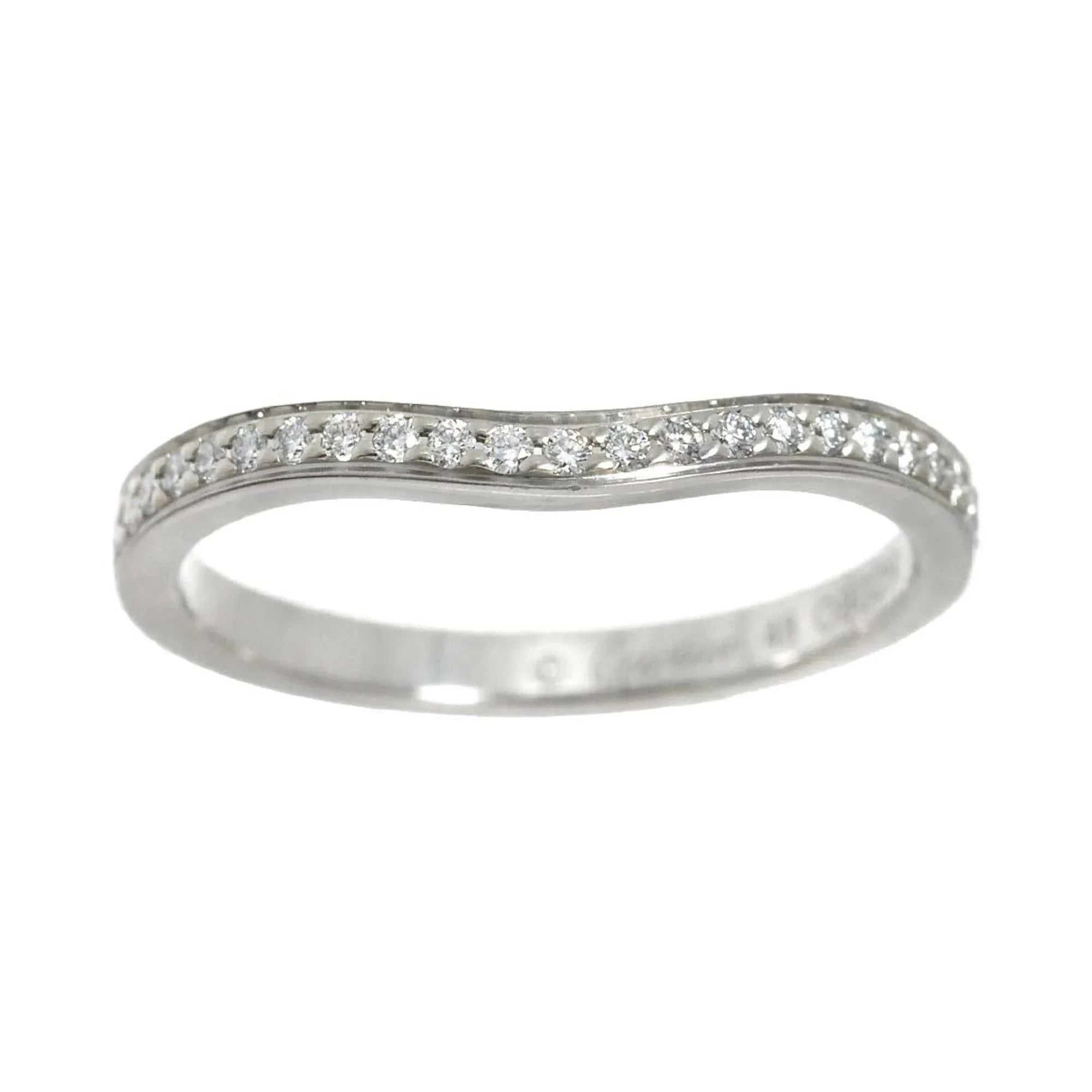 Pre-Owned Cartier Ballerina Curve #48 Ring Half Diamond Pt Platinum Ballerine (Good)