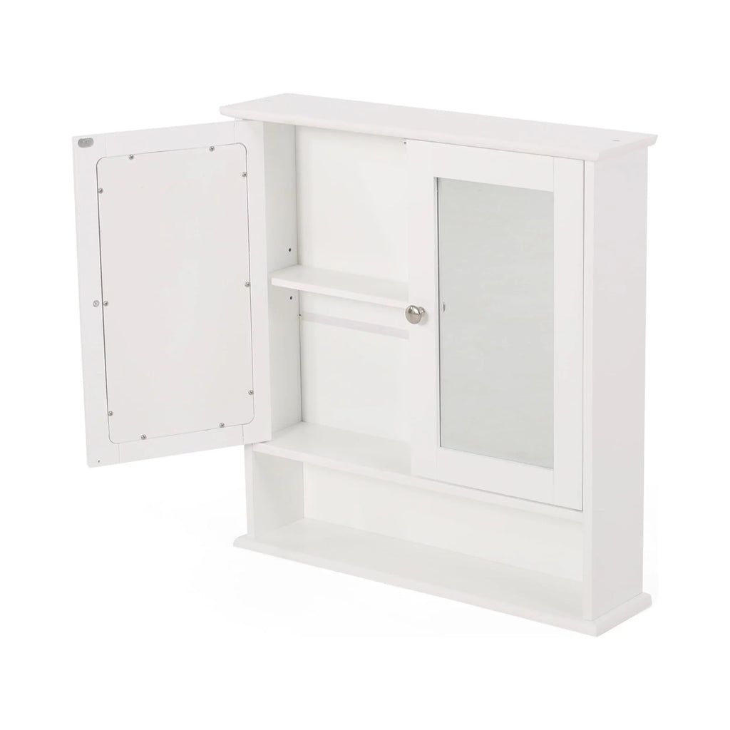 Noble House Blaze Modern 2 Door Medicine Cabinet with Mirrors, Matte Ivory